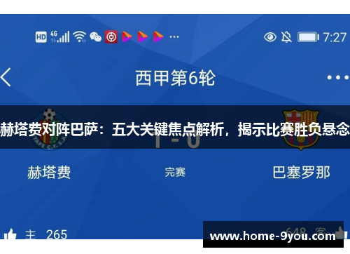 赫塔费对阵巴萨：五大关键焦点解析，揭示比赛胜负悬念